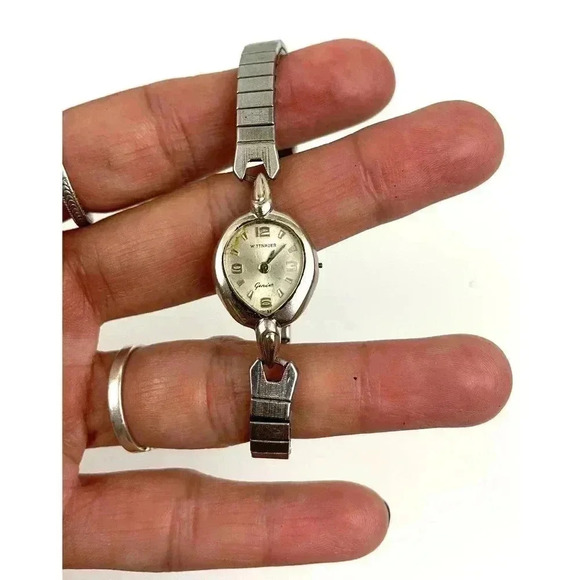 VTG Wittnauer Swiss Watch 10K RPG Bezel Stainless Steel Women's UNTESTED - Picture 7 of 16